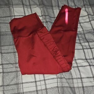 Womens 2 Pocket Red Leggings Size Xlarge